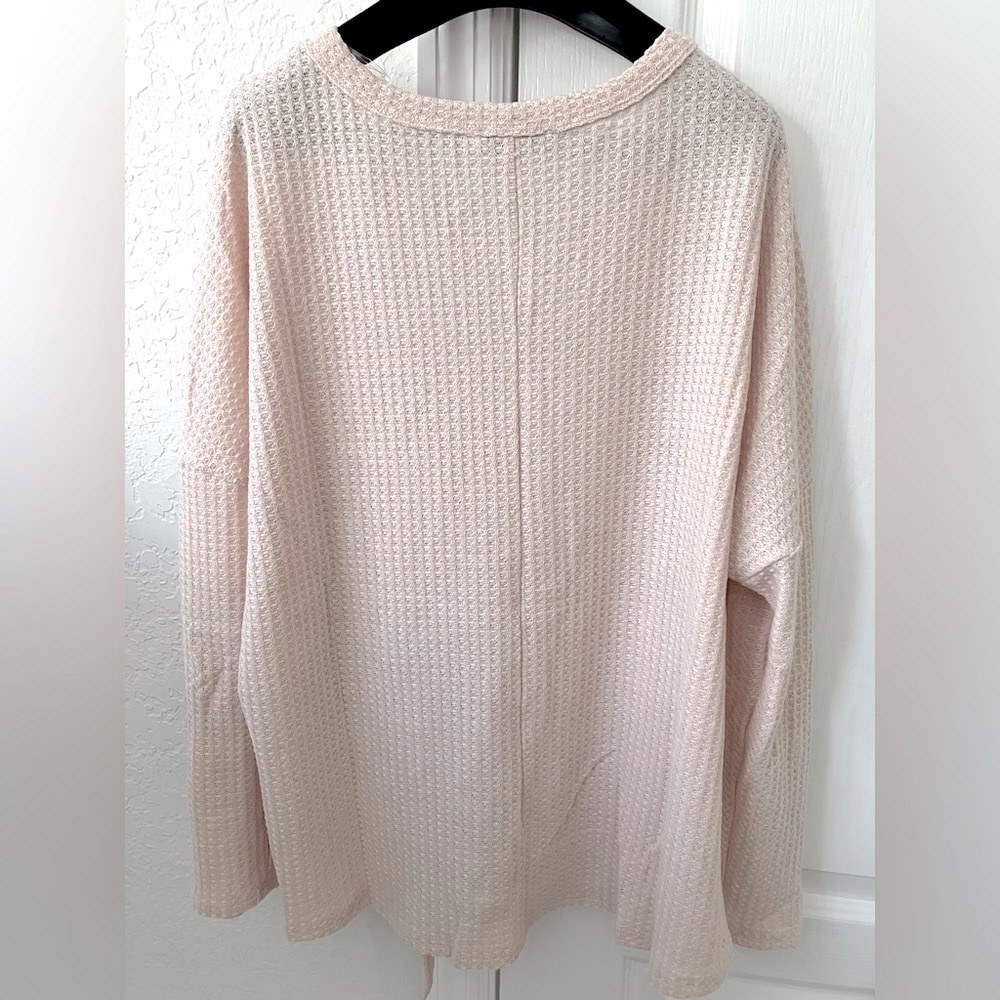 NWT Peachy Pink Waffle Knit Top - Picture 3 of 7